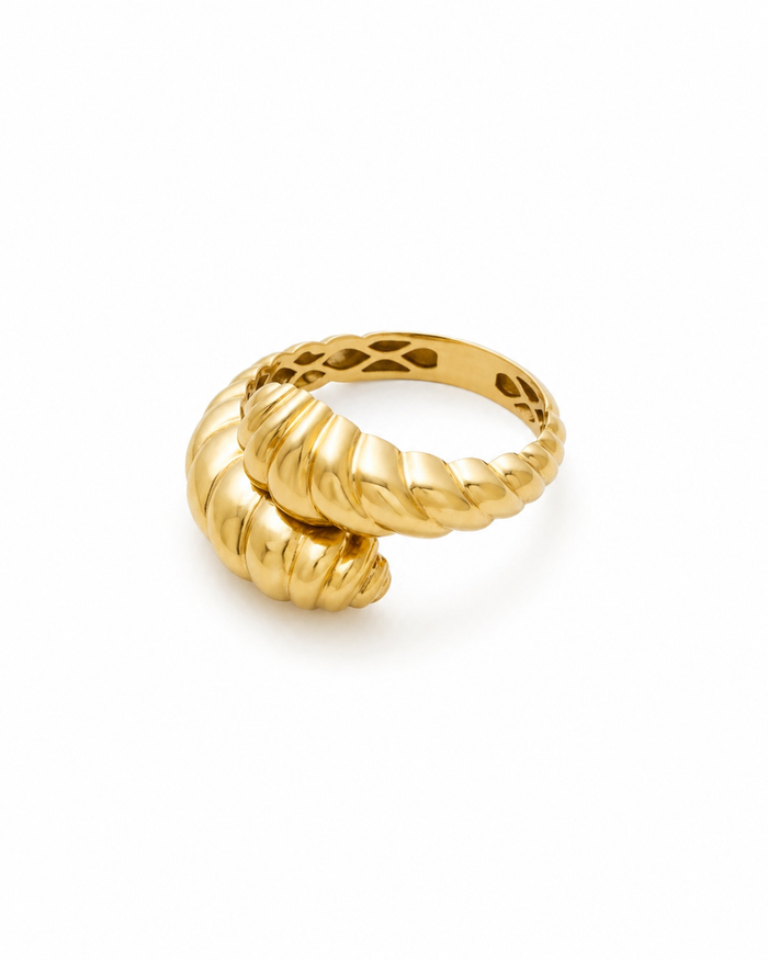 Torsade twisted braided rope band in 18K yellow gold — Safy Collective