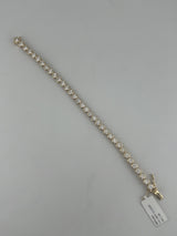 8 Carat Round Bezel Tennis Bracelet, 18k Yellow Gold, Lab Diamond - Image 3