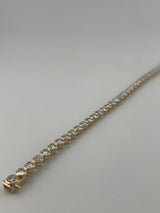 8 Carat Round Bezel Tennis Bracelet, 18k Yellow Gold, Lab Diamond - Image 5
