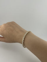 8 Carat Round Bezel Tennis Bracelet, 18k Yellow Gold, Lab Diamond - Image 6