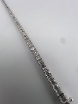 8 Carat Emerald Shape Tennis Bracelet, 18k White Gold, Lab Diamond - Image 7
