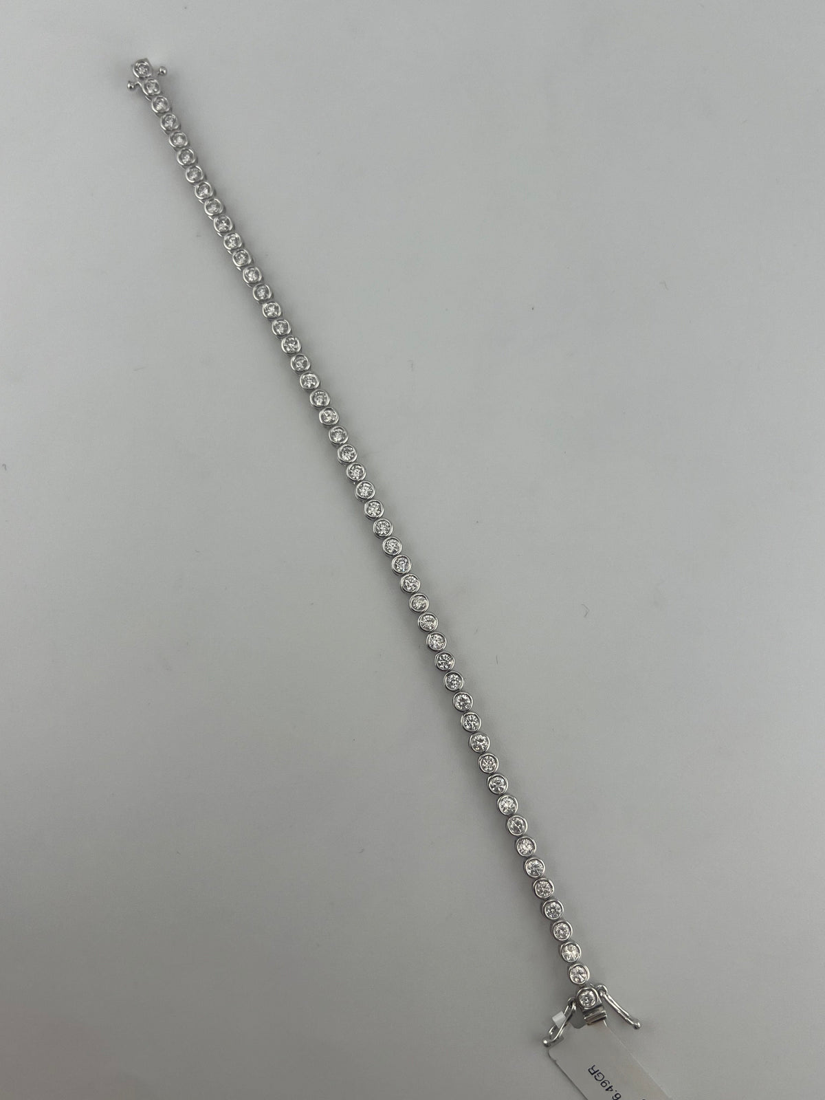 2.5 Carat Round Bezel Tennis Bracelet, 18k , Lab Diamond - Image 4