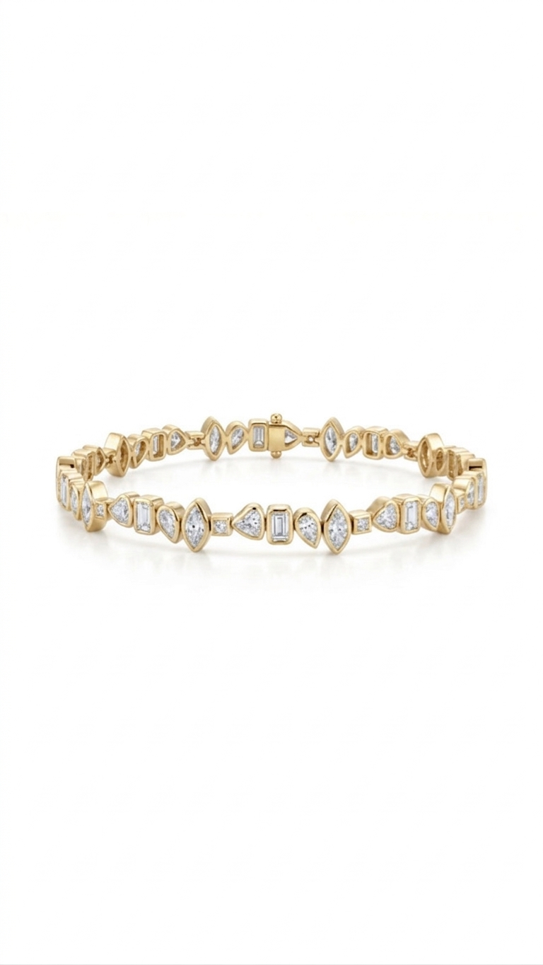 Multi-Shape Bezel Tennis Bracelet - Image 1