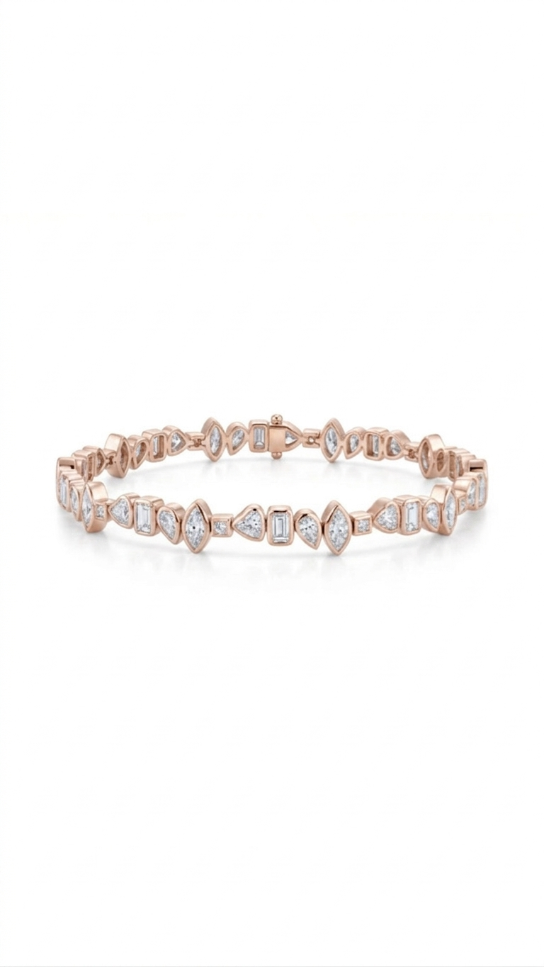 Multi-Shape Bezel Tennis Bracelet - Image 3