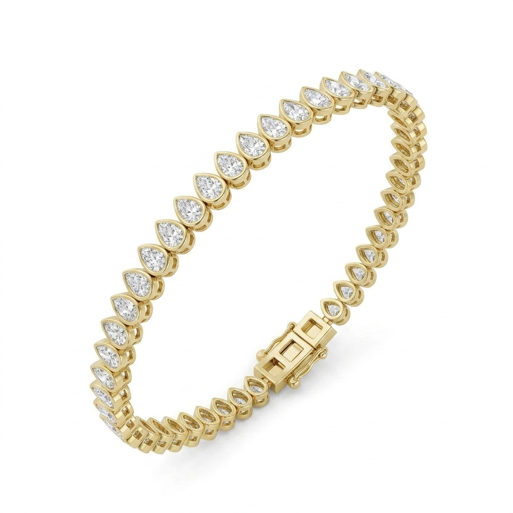 5 Carat pear Shaped Tennis Bracelet - Image 4