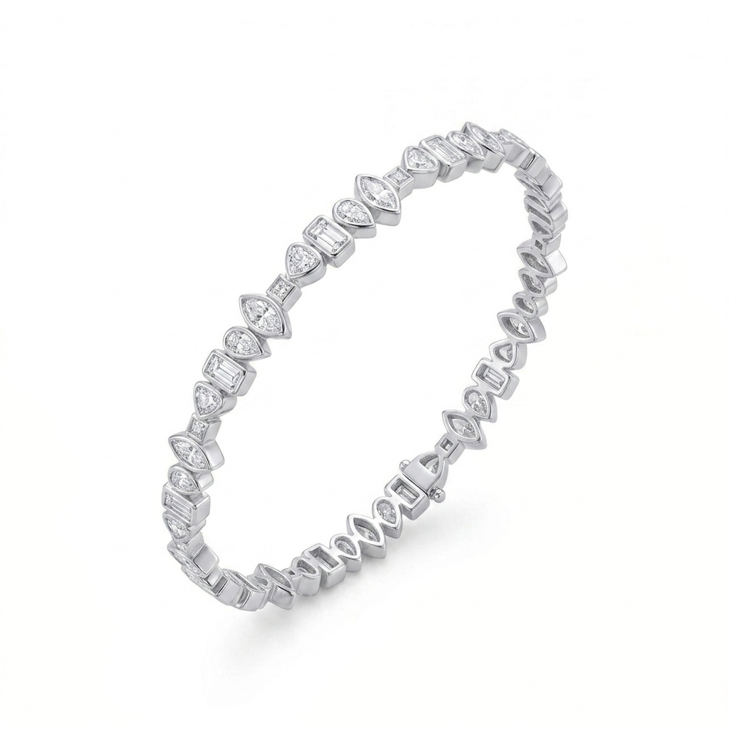 Multi-Shape Bezel Tennis Bracelet - Image 4