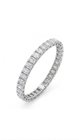 8 Carat Emerald Shape Tennis Bracelet, 18k White Gold, Lab Diamond - Image 5