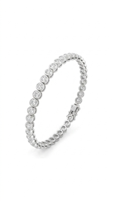 2.5 Carat Round Bezel Tennis Bracelet, 18k , Lab Diamond - Image 7
