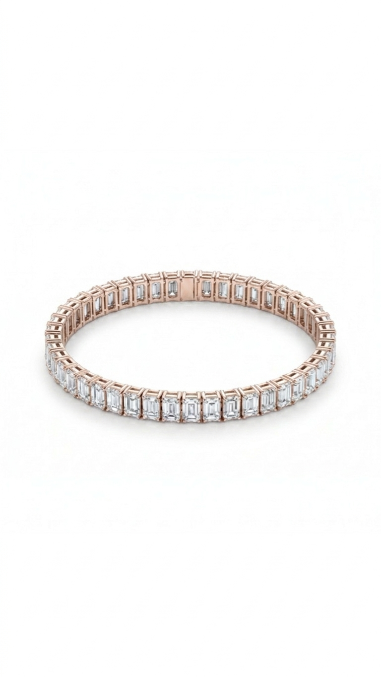 Emerald Shape Tennis Bracelet - Image 3
