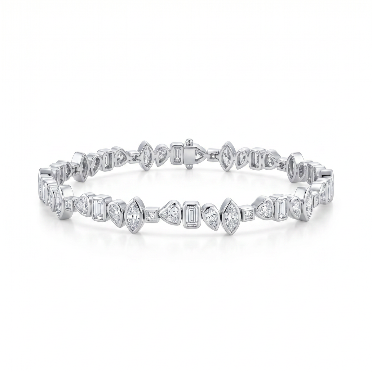 Multi-Shape Bezel Tennis Bracelet - Image 5