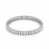 8 Carat Emerald Shape Tennis Bracelet, 18k White Gold, Lab Diamond - Image 3