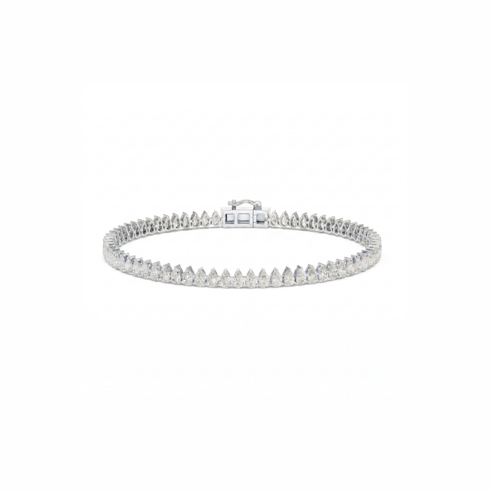 5 CT pear diamond tennis bracelet 18K gold — alternate view — Safy Collective