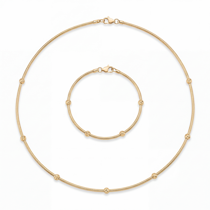 Embrace Beaded Set in 18k yellow gold