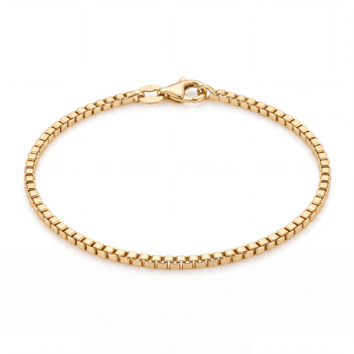 Box Chain Bracelet in 18k yellow gold