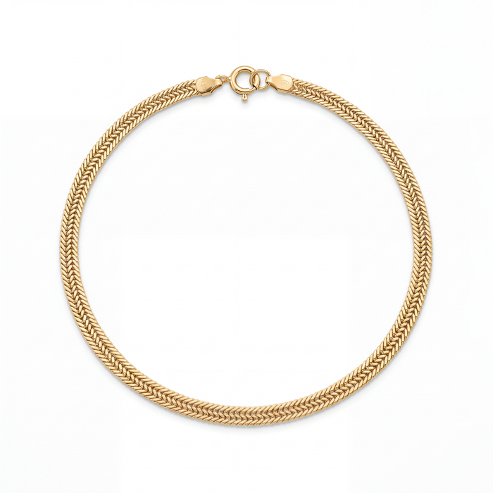 Chaîne à maille palmier bracelet in 18k yellow gold