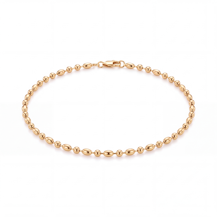 Beaded bracelet in 18k yellow gold