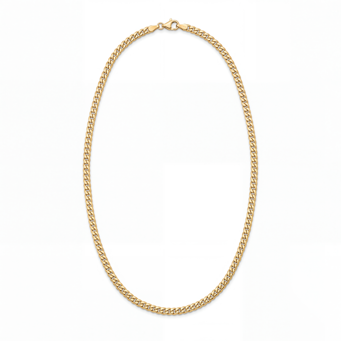 Delicate Tight Cuban Chain necklace in 18k yellow gold