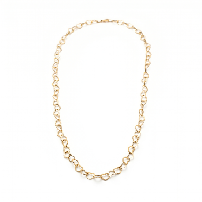 Cœur Chaîne heart link chain necklace — 18K yellow gold continuous open heart links — Safy Collective