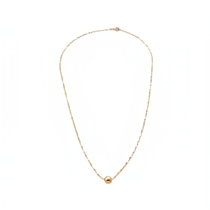 Perle gold ball station necklace — 18K gold with white enamel bead stations — Safy Collective