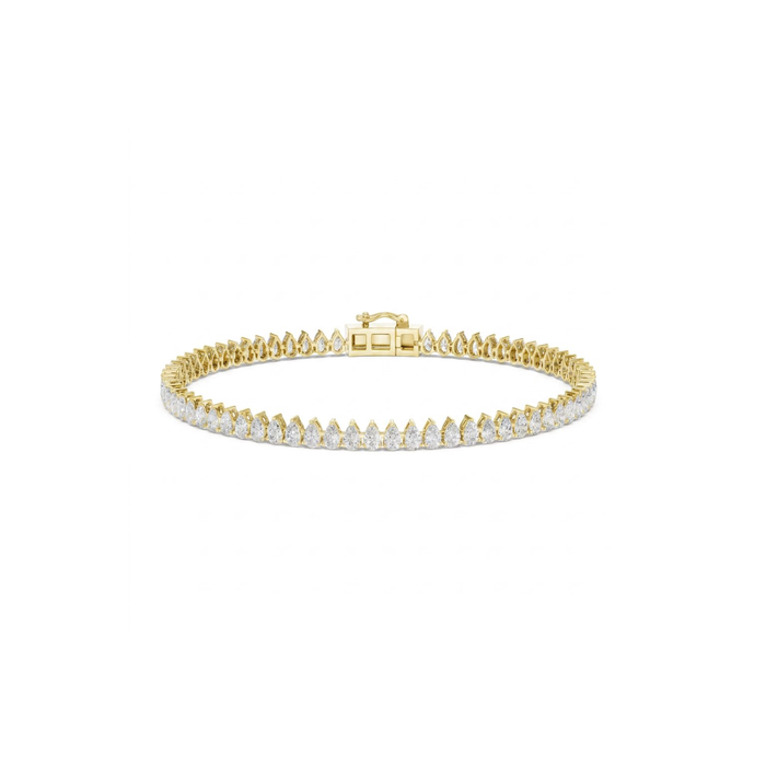 5 carat pear cut tennis bracelet — 18K yellow gold lab diamond — Safy Collective